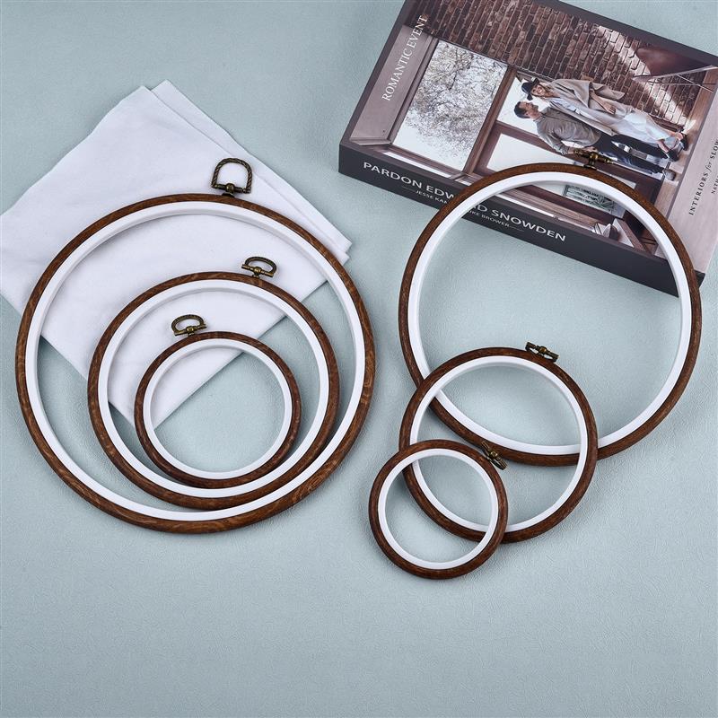 Wood Ring Blank - Okrągłe owalne drewniane kolorowe hafty obręcze