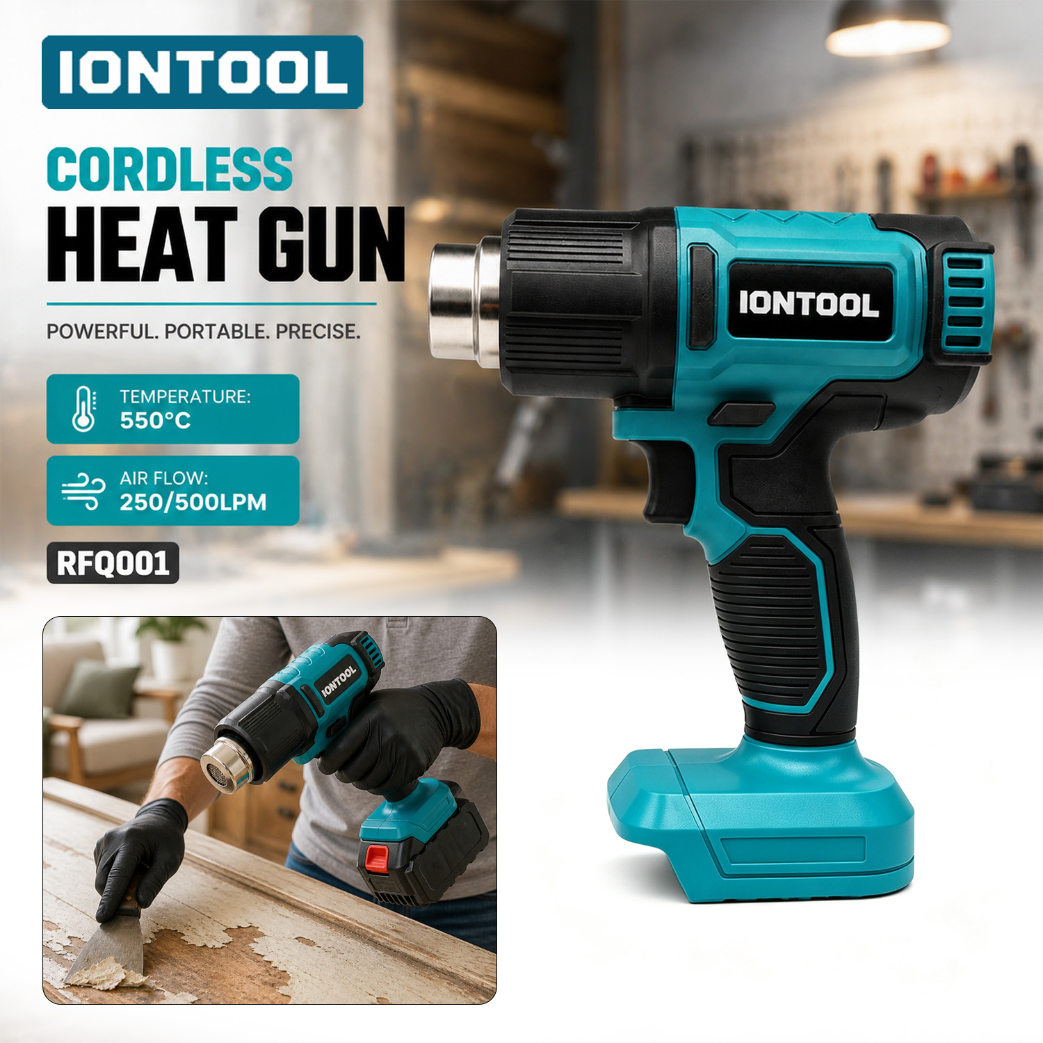 Heat Gun Small - IONTOOL Przenośna Bezprzewodowa Opalarka 550 ℃