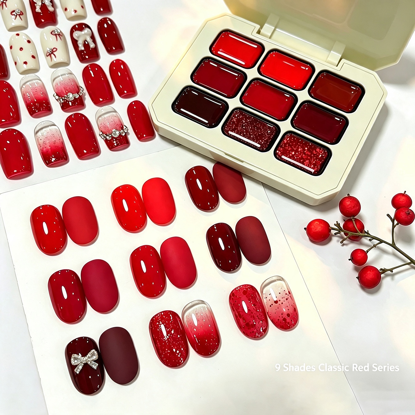 Resin Glitter Pack - 9 kolorów klasycznego czerwonego żelu do