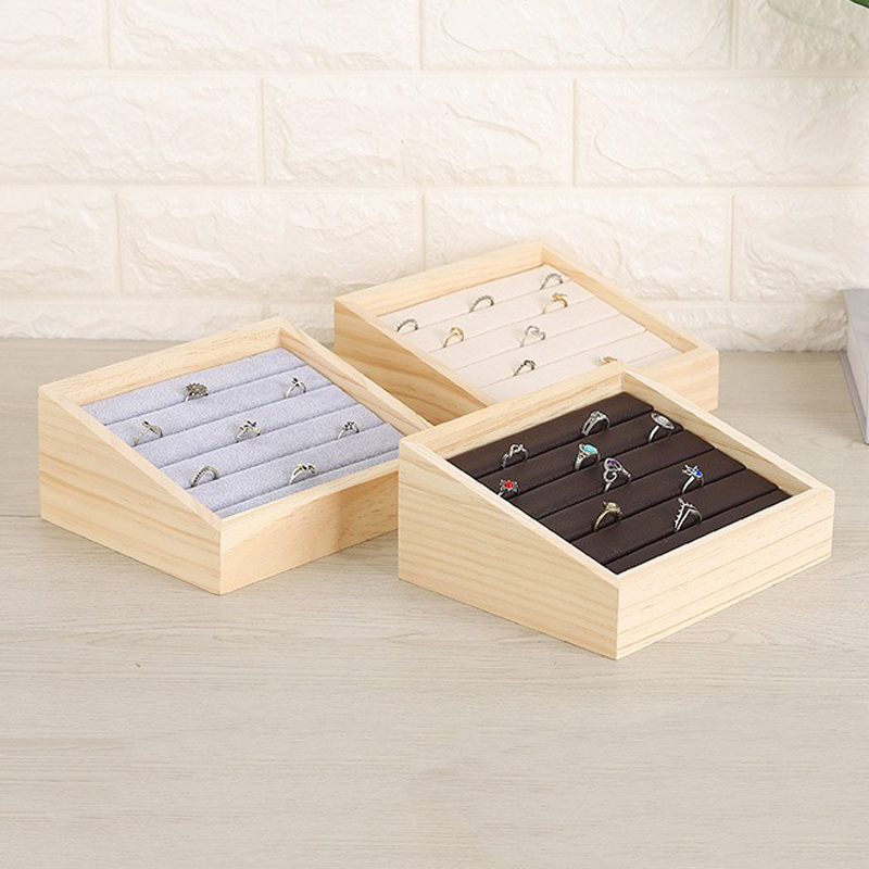 Wood Ring Blank - 1szt Drewniana taca na biżuterię Wisiorek